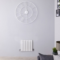 Design Heizkörper Horizontal Weiß 400mm x 413mm 284W (einlagig) - Revive