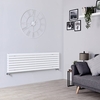 Design Heizkörper Horizontal Weiß 472mm x 1600mm 1577W (doppellagig) - Sloane