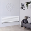 Design Heizkörper Horizontal Weiß 472mm x 1780mm 1841W (doppellagig) - Sloane