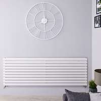 Design Heizkörper Horizontal Weiß 590mm x 1600mm 1881W (doppellagig) - Revive