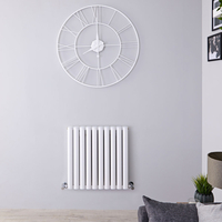 Design Heizkörper Horizontal Weiß 600mm x 590mm 783W (doppellagig) - Revive