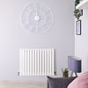 Design Heizkörper Horizontal Weiß 635mm x 1180mm 1202W (einlagig) - Sloane