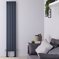 Design Heizkörper mit Füßen,  Vertikal Anthrazit 2000mm x 354mm 1401W (doppellagig) - Revive Plus