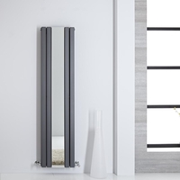 Design Heizkörper mit Spiegel Vertikal Anthrazit 1600mm x 385mm 1212W - Sloane