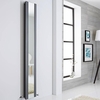 Design Heizkörper mit Spiegel,  Vertikal Schmal 1800 x 265mm Anthrazit 901W Seitenanschluss von Hudson Reed