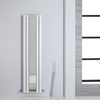 Design Heizkörper mit Spiegel Vertikal Weiß 1600mm x 385mm 1212W - Sloane