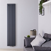 Design Heizkörper Mittelanschluss Anthrazit Vertikal 1780x354mm 2-lagig,  Hudson Reed