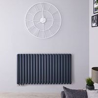 Design Heizkörper Mittelanschluss Horizontal Anthrazit 635mm x 1180mm 2068W (doppellagig) - Revive Caldae
