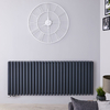 Design Heizkörper Mittelanschluss Horizontal Anthrazit 635mm x 1647mm 2614W (doppellagig) - Revive Caldae