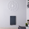 Design Heizkörper Mittelanschluss Horizontal Anthrazit 635mm x 413mm 729W (doppellagig) - Revive Caldae