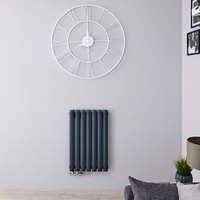 Design Heizkörper Mittelanschluss Horizontal Anthrazit 635mm x 413mm 729W (doppellagig) - Revive Caldae