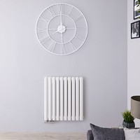 Design Heizkörper Mittelanschluss Horizontal Weiß 635mm x 590mm 1042W (doppellagig) - Revive Caldae
