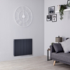 Design Heizkörper Mittelanschluss versetzt Horizontal Stahl 635x826mm doppellagig - Hudson Reed