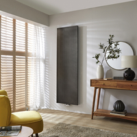 Design Heizkörper Vertikal 180cm x 50cm,  in Eisenerzgrau,  mit flachem Profil - Rubi Hudson Reed