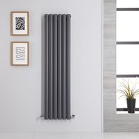 Design Heizkörper Vertikal Anthrazit 1400mm x 354mm 1044W (doppellagig) - Revive