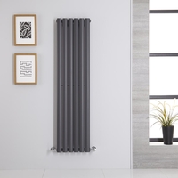 Design Heizkörper Vertikal Anthrazit 1400mm x 354mm 686W (einlagig) - Revive