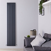 Design Heizkörper Vertikal Anthrazit 1780mm x 354mm 1401W (doppellagig) - Revive