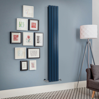 Design Heizkörper Vertikal (Doppellagig) 1780mm x 280mm Blau (Deep Sea Blue) - Delta