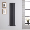 Design Heizkörper Vertikal Doppellagig Anthrazit 1400mm x 354mm 1044W - Revive,  von Hudson Reed