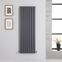 Design Heizkörper Vertikal Doppellagig Anthrazit 1400mm x 472mm 1392W - Revive,  von Hudson Reed