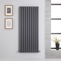 Design Heizkörper Vertikal Doppellagig Anthrazit 1400mm x 590mm 1740W - Revive,  von Hudson Reed