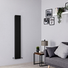 Design Heizkörper Vertikal Doppellagig Matt Schwarz 1600 x 236mm 819W,  von Hudson Reed
