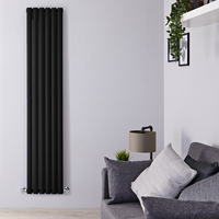 Design Heizkörper Vertikal Doppellagig Matt Schwarz 1780mm x 354mm 1401W - Revive,  von Hudson Reed