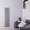 Design Heizkörper Vertikal Doppellagig Silber 1500mm x 354mm 1380W - Revive,  von Hudson Reed