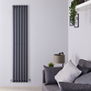 Design Heizkörper Vertikal Einlagig Anthrazit 1780mm x 354mm 892W - Revive,  von Hudson Reed