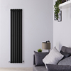 Design Heizkörper Vertikal Einlagig Matt Schwarz 1600mm x 354mm 841W - Revive,  von Hudson Reed