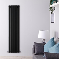 Design Heizkörper Vertikal Einlagig Matt Schwarz 1600mm x 420mm 879W - Delta,  von Hudson Reed