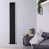 Design Heizkörper Vertikal Einlagig Matt Schwarz 1780mm x 236mm 595W - Revive Slim,  von Hudson Reed