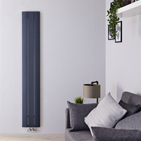 Design Heizkörper Vertikal Einlagig Mittelanschluss - Aluminium Anthrazit 1800mm x 280mm 1038W - Aurora