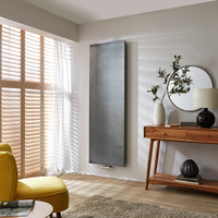 Design Heizkörper Vertikal Flach 180cm,  Breite wählbar,  in antikem Zinn - Wandmontage - Rubi Hudson Reed