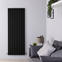 Design Heizkörper Vertikal Mattschwarz 1600mm x 590mm 2047W (doppellagig) - Revive