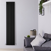 Design Heizkörper Vertikal Mattschwarz 1780mm x 354mm 1401W (doppellagig) - Revive