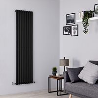 Design Heizkörper Vertikal Mattschwarz 1780mm x 472mm 1189W (einlagig) - Revive