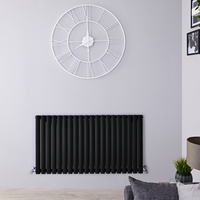 Design Heizkörper Vertikal Mattschwarz 635mm x 1180mm 1194W (einlagig) - Revive