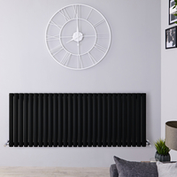 Design Heizkörper Vertikal Mattschwarz 635mm x 1647mm 1671W (einlagig) - Revive