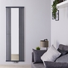 Design Heizkörper Vertikal mit Spiegel Mittelanschluss 1900mm x 640mm 1261W - Steingrau - Lublin