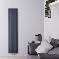 Design Heizkörper Vertikal Mittelanschluss - Aluminium Anthrazit 1600 x 375mm 1361W,  von Hudson Reed
