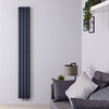 Design Heizkörper Vertikal Mittelanschluss Anthrazit 1600x236mm 858W,  doppellagig Hudson Reed
