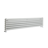 Design Heizkörper Vertikal Silberfarben 1600mm x 354mm 1700W (doppellagig) - Sloane