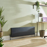 Design Kompaktheizkörper (Typ 22) - Horizontal - 400mm x 1200mm - Anthrazit - 1700W - Hudson Reed Alora