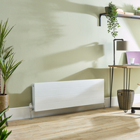 Design Kompaktheizkörper (Typ 22) - Horizontal - 400mm x 1200mm - Weiß - 1700W - Hudson Reed Alora