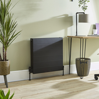 Design Kompaktheizkörper (Typ 22) - Horizontal - 600mm x 600mm - Schwarz - Gäste-WC - Hudson Reed - Alora