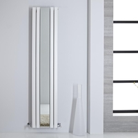 Design Paneelheizkörper mit Spiegel Vertikal 1800 x 385mm Weiß 1344W - Sloane,  von Hudson Reed