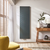 Design Wandheizkörper Flach mit Seiten- und Mittelanschluss,  Vertikal 180cm x 50cm,  in Stahlblau – Rubi Hudson Reed