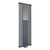 Design Wandheizkörper Vertikal mit Spiegel 190 x 64cm Einlagig Mittelanschluss Steingrau - Lublin von Hudson Reed