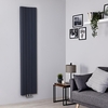 Designer Heizkörper Anthrazit Vertikal 1800mm x 370mm 978W Mittelanschluss - Aloa